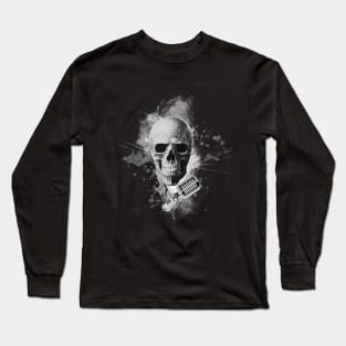 Skull Singer Mask Singing Band Member Long Sleeve T-Shirt